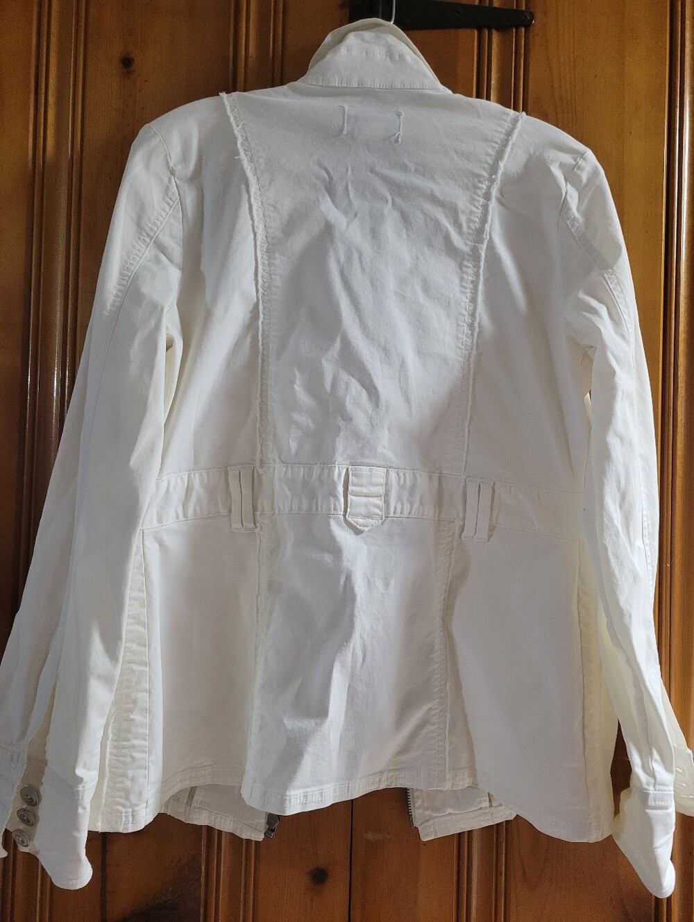 Christopher Blue White Utility Jacket with Waist Tab